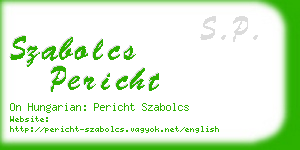 szabolcs pericht business card